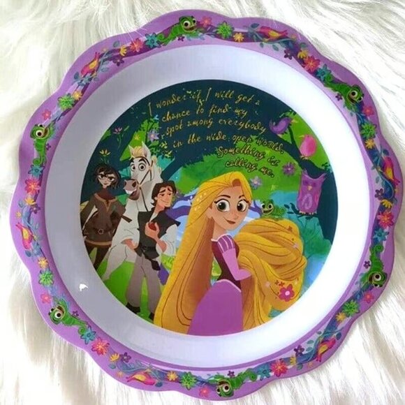 Disney Collection Walt Disney Melamine Tangled Lunch Plate 9.5"and Bowl - Picture 3 of 9